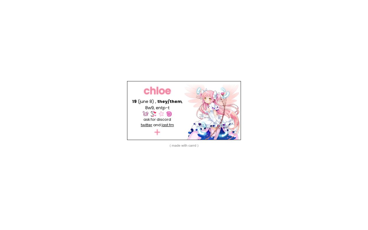Carrd profile picture for @chloe